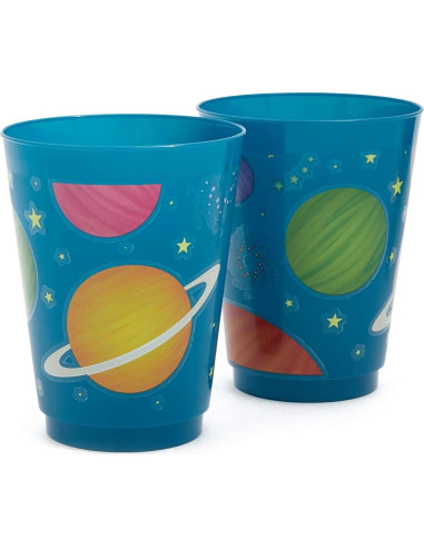 Vasos de Plástico Blue Panda 16 Pack Reutilizables Espacio
