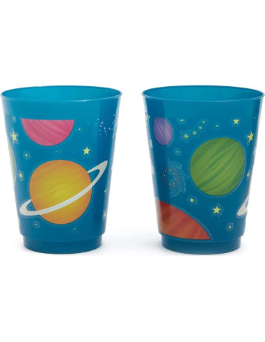 Vasos de Plástico Blue Panda 16 Pack Reutilizables Espacio