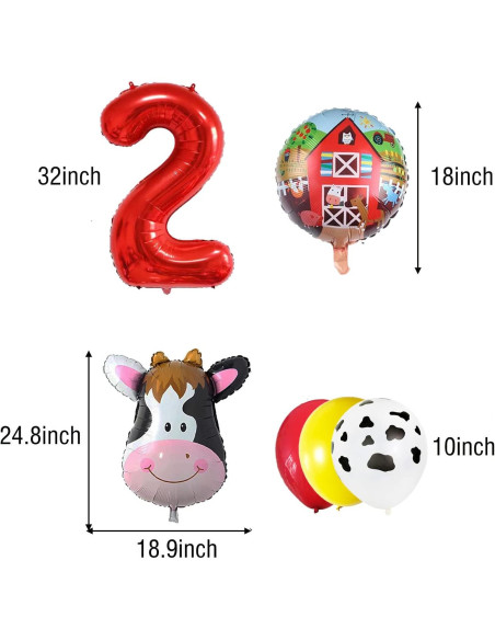 Decoraciones de Fiesta de Cumpleaños Animales de Granja 2 años Decoraciones de Fiesta de Cumpleaños Animales de Granja 2 años