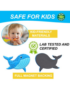 Imanes de nevera ALNETI animales marinos educativos 3D 2