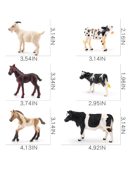 Figuras de Animales de Granja LC JoyCre 6PCS Realistas Figuras de Animales de Granja LC JoyCre 6PCS Realistas