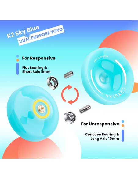 Yoyo MAGICYOYO K2 Azul Cielo para Niños y Principiantes Yoyo MAGICYOYO K2 Azul Cielo para Niños y Principiantes