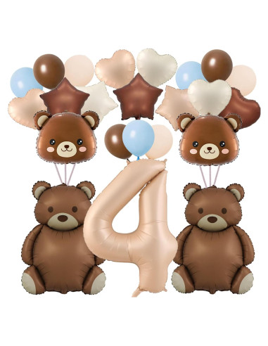 32 Pzs Globos de Oso Finypa 4 Grande 101,6 cm Decoración Fiesta