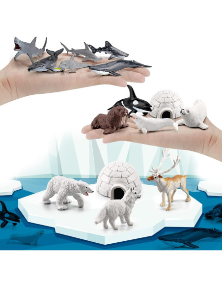 Conjunto de Juguetes Animales Árticos LC JoyCre 22PCS Conjunto de Juguetes Animales Árticos LC JoyCre 22PCS