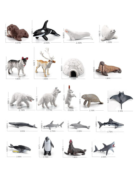 Conjunto de Juguetes Animales Árticos LC JoyCre 22PCS Conjunto de Juguetes Animales Árticos LC JoyCre 22PCS