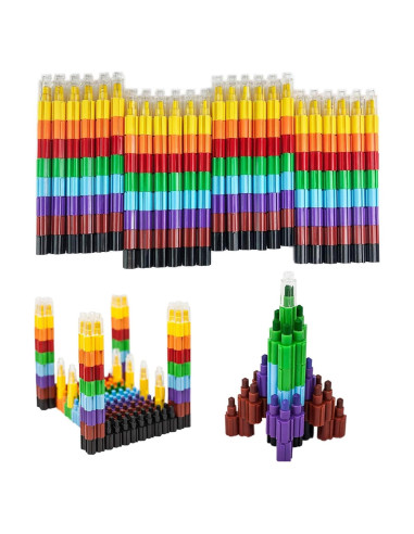 Crayones Apilables Huji 24 Piezas 8 Colores No Tóxicos
