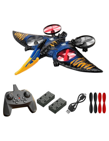 Dron Pterodáctilo Jaming RC 30.99x19.56cm 2 Baterías Azul