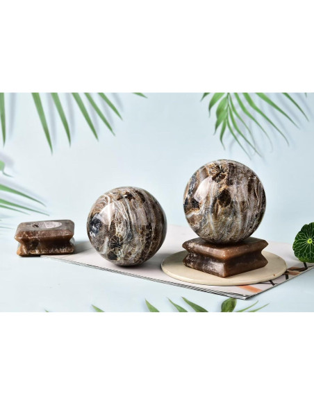Esfera de Jaspe CNYANFEI 90-100 mm con Soporte Decorativo Esfera de Jaspe CNYANFEI 90-100 mm con Soporte Decorativo