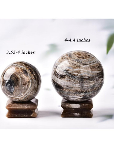 Esfera de Jaspe CNYANFEI 90-100 mm con Soporte Decorativo