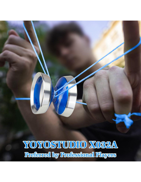 Yoyo Profesional YOYOSTUDIO X032A Azul y Plata para Trucos Yoyo Profesional YOYOSTUDIO X032A Azul y Plata para Trucos