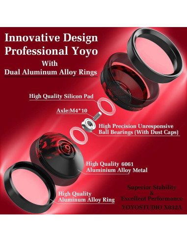 Yoyo Profesional YOYOSTUDIO X032A con Anillos de Aluminio
