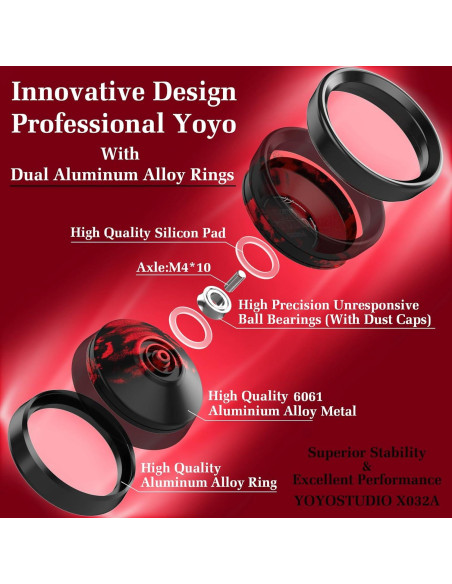 Yoyo Profesional YOYOSTUDIO X032A con Anillos de Aluminio Yoyo Profesional YOYOSTUDIO X032A con Anillos de Aluminio