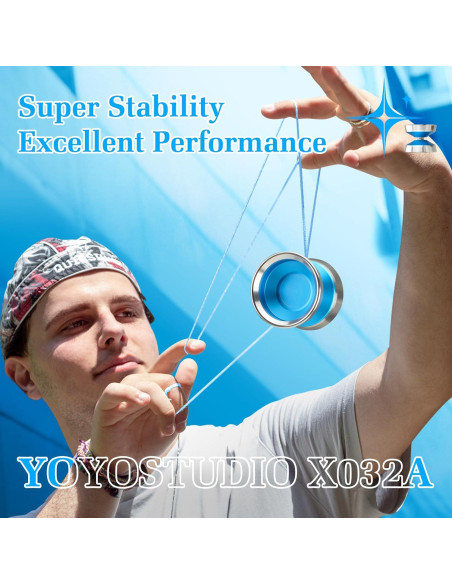 Yoyo Profesional YOYOSTUDIO X032A Azul con Anillos de Aluminio Yoyo Profesional YOYOSTUDIO X032A Azul con Anillos de Aluminio
