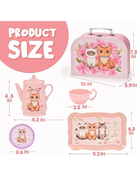 Juego de té para niños Qun Hui - Tetera y postres 18.5x25.4cm Juego de té para niños Qun Hui - Tetera y postres 18.5x25.4cm