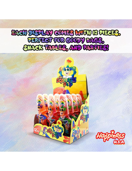 Caramelos Ácidos Happiness USA Sr. Squeezy Pop 12 Piezas Caramelos Ácidos Happiness USA Sr. Squeezy Pop 12 Piezas