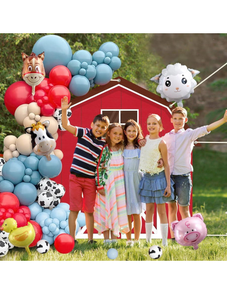 Kit de Decoración Fiesta Granja Ojustbeok 60 Globos y Fondo Kit de Decoración Fiesta Granja Ojustbeok 60 Globos y Fondo