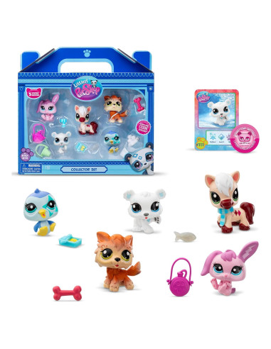 Littlest Pet Shop Conjunto Invierno 5 Mascotas y Accesorios