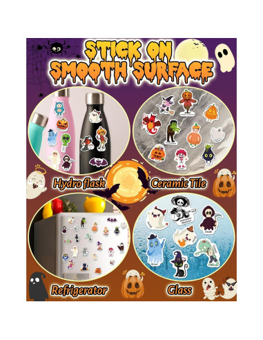 Libros de Pegatinas Reutilizables Benresive Halloween 36 Piezas