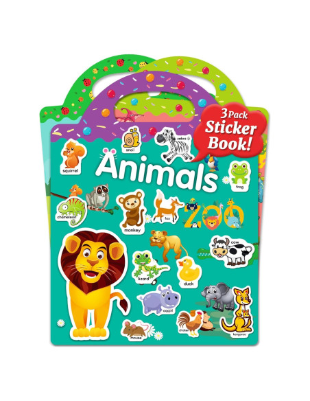 Libros de Pegatinas Reutilizables Benresive 2-4 Años Animales Libros de Pegatinas Reutilizables Benresive 2-4 Años Animales