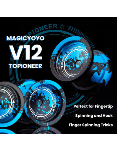 Yoyo Profesional MAGICYOYO V12 para Trucos - Negro Azul