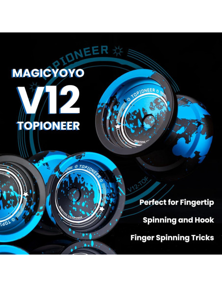 Yoyo Profesional MAGICYOYO V12 para Trucos - Negro Azul Yoyo Profesional MAGICYOYO V12 para Trucos - Negro Azul