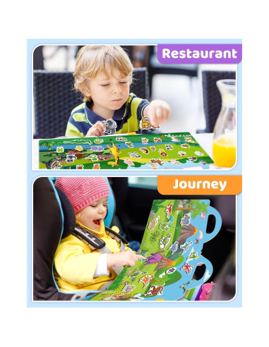 Libros de Pegatinas Reutilizables Benresive 2-4 Años Animales