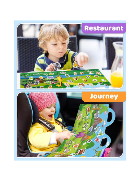 Libros de Pegatinas Reutilizables Benresive 2-4 Años Animales Libros de Pegatinas Reutilizables Benresive 2-4 Años Animales