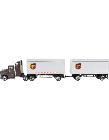 Tractor Daron UPS Die Cast con 2 Remolques para Niños