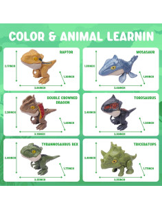 6 Juguetes de Dinosaurios para Dedos Ledorr - Regalo Infantil 2