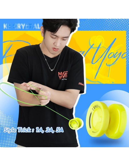 Yoyo MAGICYOYO K2 Profesional Amarillo con 12 Cuerdas Yoyo MAGICYOYO K2 Profesional Amarillo con 12 Cuerdas