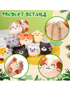 Libima 9 Llaveros de Peluche Gato 8 cm Adornos Baby Shower 2
