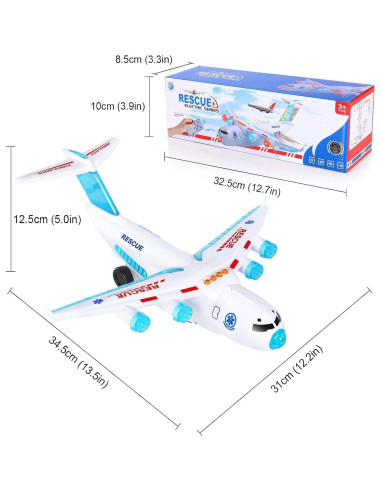Avión Control Remoto ELEOPTION con Luces y Música 24x12 cm
