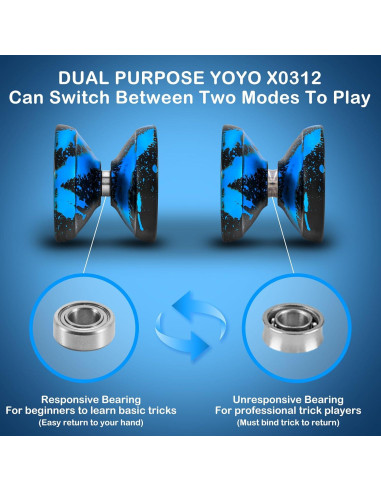 Yoyo Profesional X0312 YoYoStudio para Trucos - Negro Azul