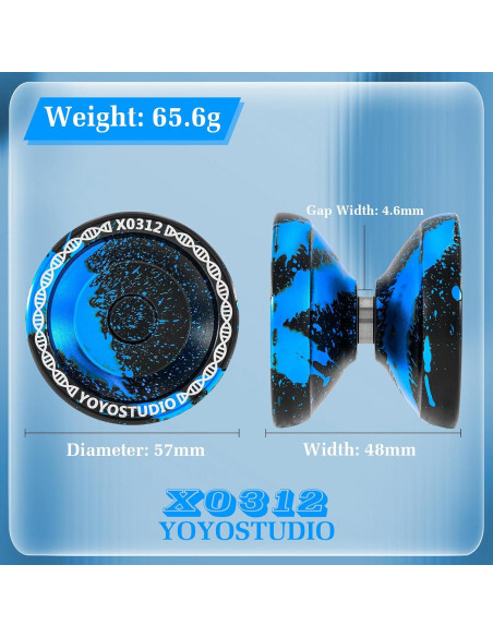 Yoyo Profesional YoYoStudio X0312 para Trucos - Negro Azul Yoyo Profesional YoYoStudio X0312 para Trucos - Negro Azul