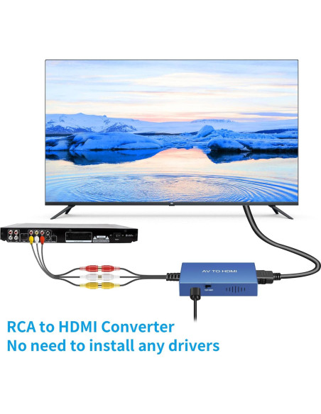 Convertidor AV a HDMI Uhddadi 1080P para PS2 Xbox DVD Convertidor AV a HDMI Uhddadi 1080P para PS2 Xbox DVD