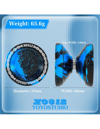 Yo-Yo Profesional X0312 YoYoStudio Negro Azul con Kit