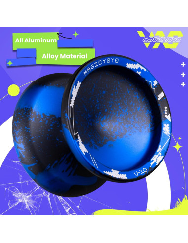 Yoyo Profesional MAGICYOYO V10 Metal Doble Propósito Negro Azul