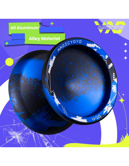 Yoyo Profesional MAGICYOYO V10 Metal Doble Propósito Negro Azul Yoyo Profesional MAGICYOYO V10 Metal Doble Propósito Negro Azul