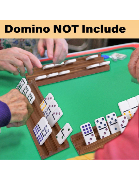Juego de Soportes de Dominó de Madera WodGod Set de 4 Pcs Juego de Soportes de Dominó de Madera WodGod Set de 4 Pcs