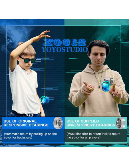 Yoyo Profesional YOYOSTUDIO LS-YOYO-103 Metal Azul Verde Yoyo Profesional YOYOSTUDIO LS-YOYO-103 Metal Azul Verde