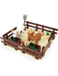 Juego de Bloques de Construcción Granja Panda 6 Animales 2