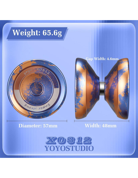 Yoyo Profesional YOYOSTUDIO X0312 para Trucos - Azul/Naranja Yoyo Profesional YOYOSTUDIO X0312 para Trucos - Azul/Naranja