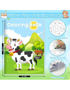 24 Libros para Colorear de Animales de Granja Lionoble 2