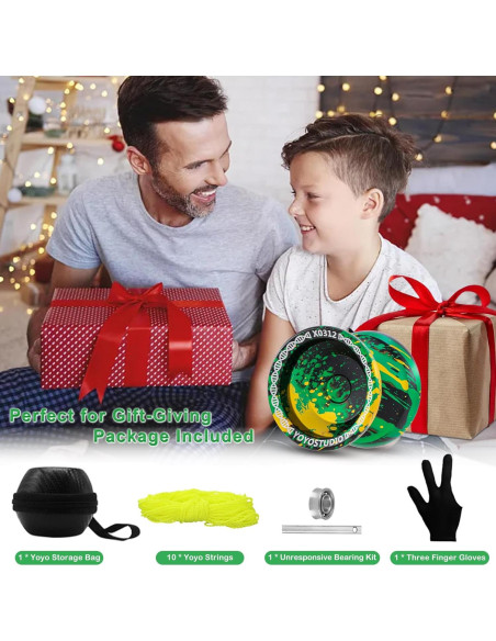 Yoyo Profesional YoYoStudio X0312 para Trucos - Negro Verde Yoyo Profesional YoYoStudio X0312 para Trucos - Negro Verde