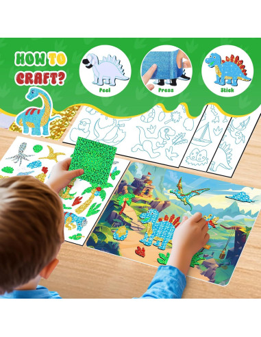 Homicozy Kit de Arte con Foil Dinosaurio 278 Piezas