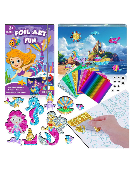 Homicozy Kit de Arte Foil Fun Sirena para Niños 4-10 Años Homicozy Kit de Arte Foil Fun Sirena para Niños 4-10 Años