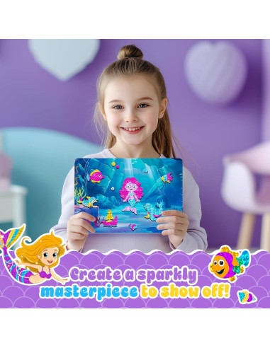 Homicozy Kit de Arte Foil Fun Sirena para Niños 4-10 Años