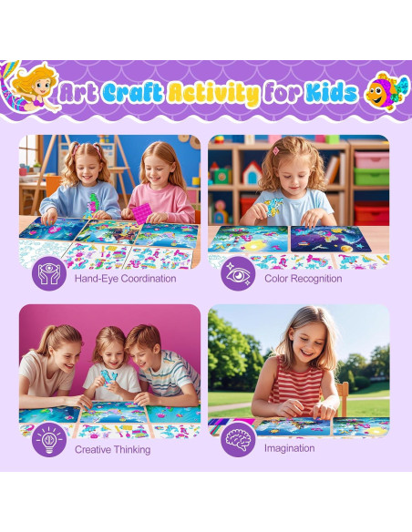 Homicozy Kit de Arte Foil Fun Sirena para Niños 4-10 Años Homicozy Kit de Arte Foil Fun Sirena para Niños 4-10 Años