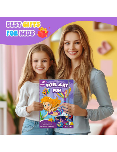 Homicozy Kit de Arte Foil Fun Sirena para Niños 4-10 Años