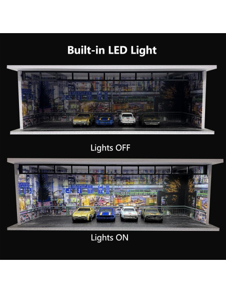 Estuche de Exhibición Bivitre 1:64 con Luz LED y Acrílico Estuche de Exhibición Bivitre 1:64 con Luz LED y Acrílico